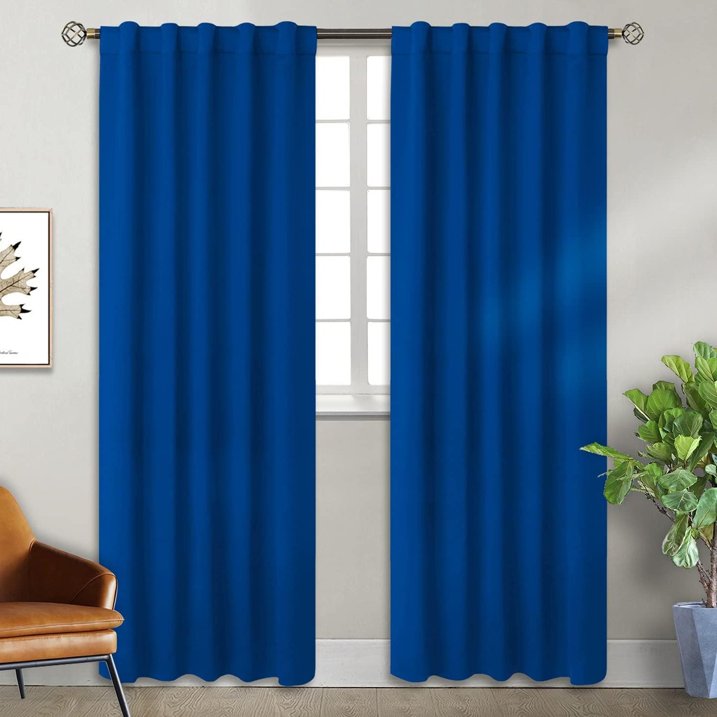 BGment Blackout Curtains for Bedroom - Classic Blue 42x84 Panels