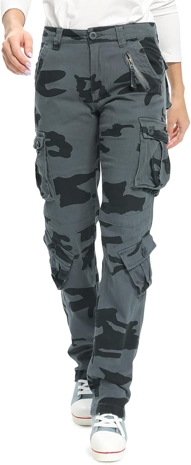 Womens Stretch Casual Cargo Work Pants for Tactical Travel
