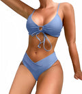 Women High Cut String Triangle Bikini Set - Flattering High Leg