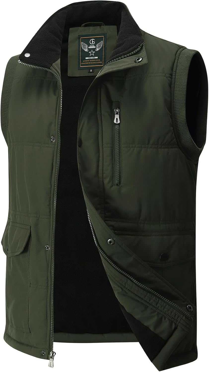 Flygo Men's Winter Warm Outdoor Padded Puffer Vest for Cold Weather
