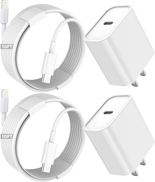 Extra Long 10FT Fast Charger Duo for iPhone - TrimDish