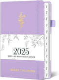 2025 Pocket Planner A6 Weekly and Monthly Planner - Portable Purple