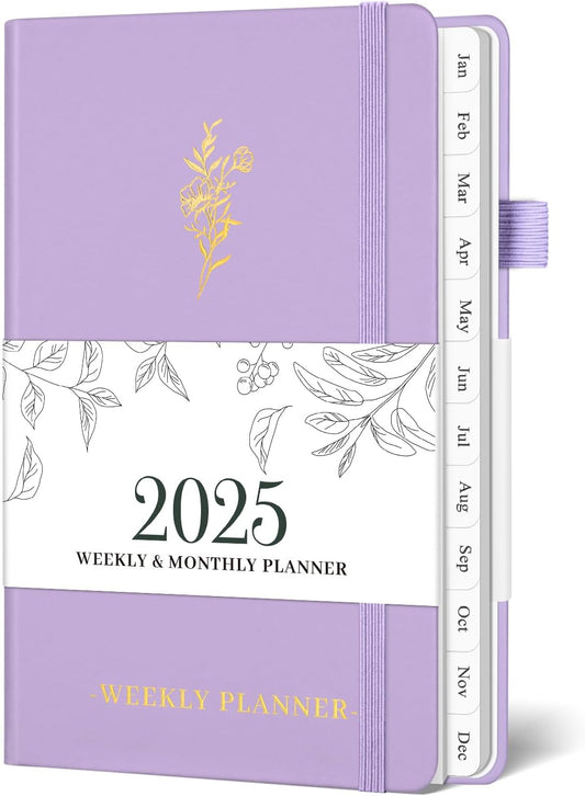 Blugool 2025 A6 Pocket Planner - Monthly Tabs, Small & Stylish for School & Office