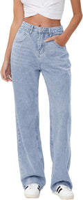 Women's Baggy High Waisted Stretch Jeans with Wide Leg Design