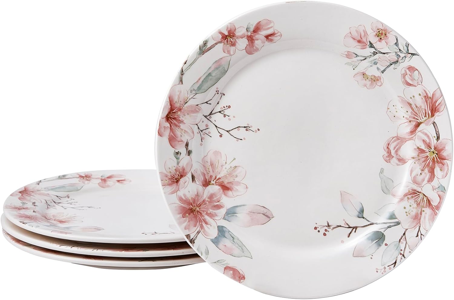 Bico Spring Sakura Dinner Plates Set of 4, 11 Inch Ceramic