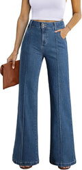 Wide Leg Jeans for Women - High Waisted Baggy Stretch Denim Pants