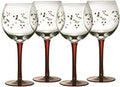 Pfaltzgraff Winterberry Wine Goblets Set of 4 - Festive Holiday