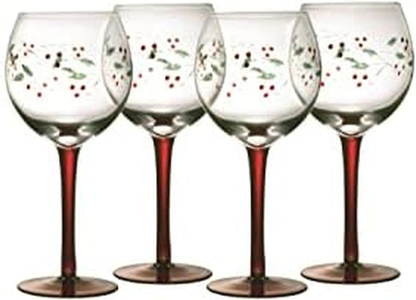 Pfaltzgraff Winterberry Wine Goblets Set of 4 for Festive Elegance
