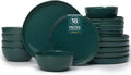 18-Piece Moss Green Plates and Bowls Set for Gentle Rituals