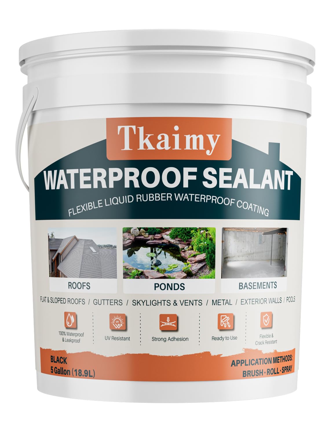 Tkaimy Waterproof Sealant 5 Gallon for All Repairs