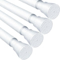 Adjustable 4 Pack White Tension Curtain Rod for Windows 28 to 48 in