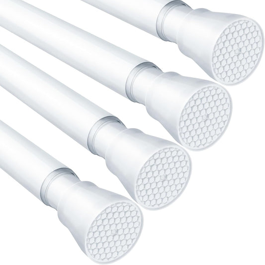 Adjustable 4 Pack White Tension Curtain Rod for Windows 28 to 48 in
