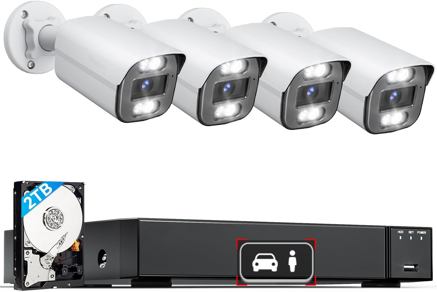 LongPlus 4K PoE Security Camera System with 2TB HDD for Home