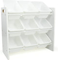 Humble Crew 9-Bin Toy Organizer Cambridge White - Compact, Durable
