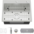 Stainless Steel Drop In Kitchen And Bar Sink 22x18 in - Single Bowl