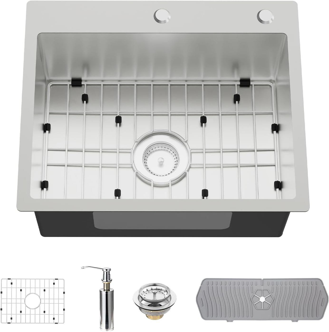 Stainless Steel Drop In Kitchen Sink - 22x18 Inch Single Bowl