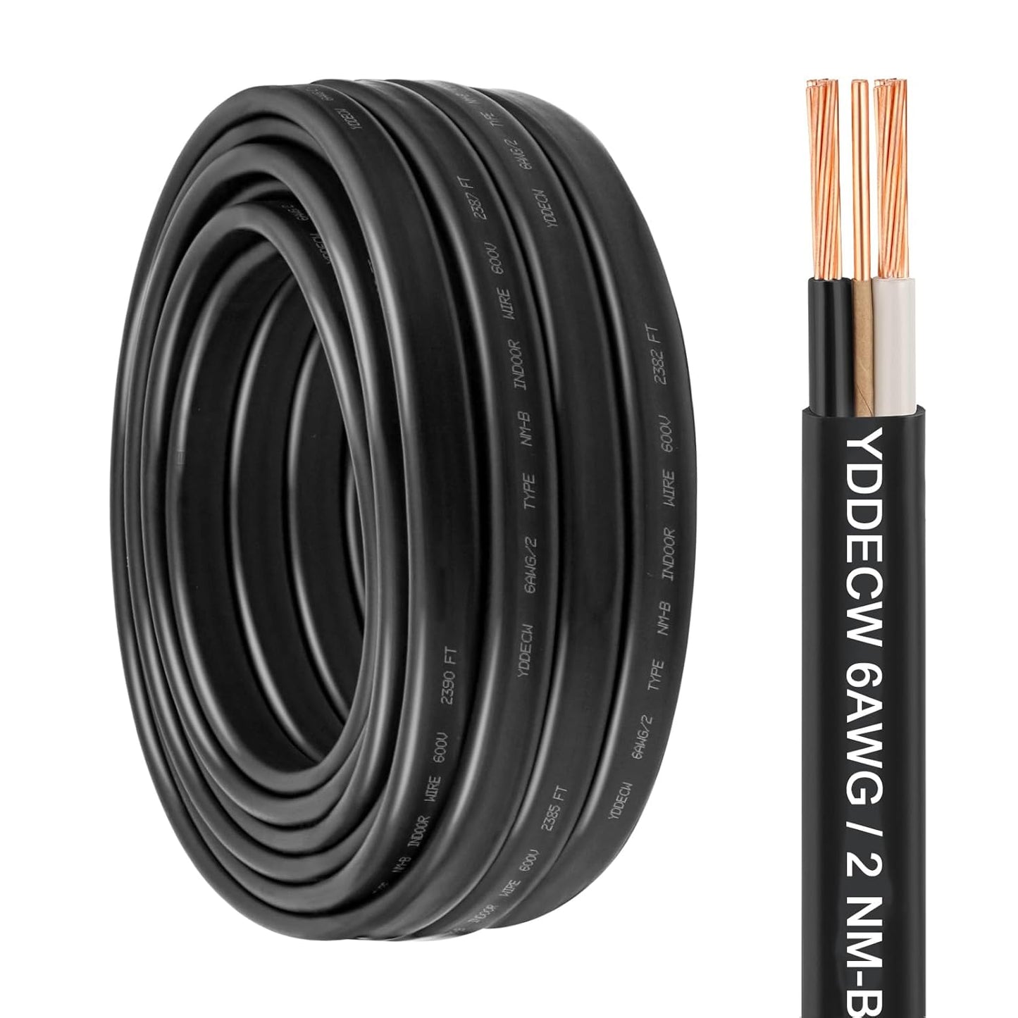6/2 NM-B Wire with Ground - 50FT 6 Gauge Copper Cable