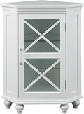Teamson Home Dawson Corner Wooden Storage Cabinet - Classic White