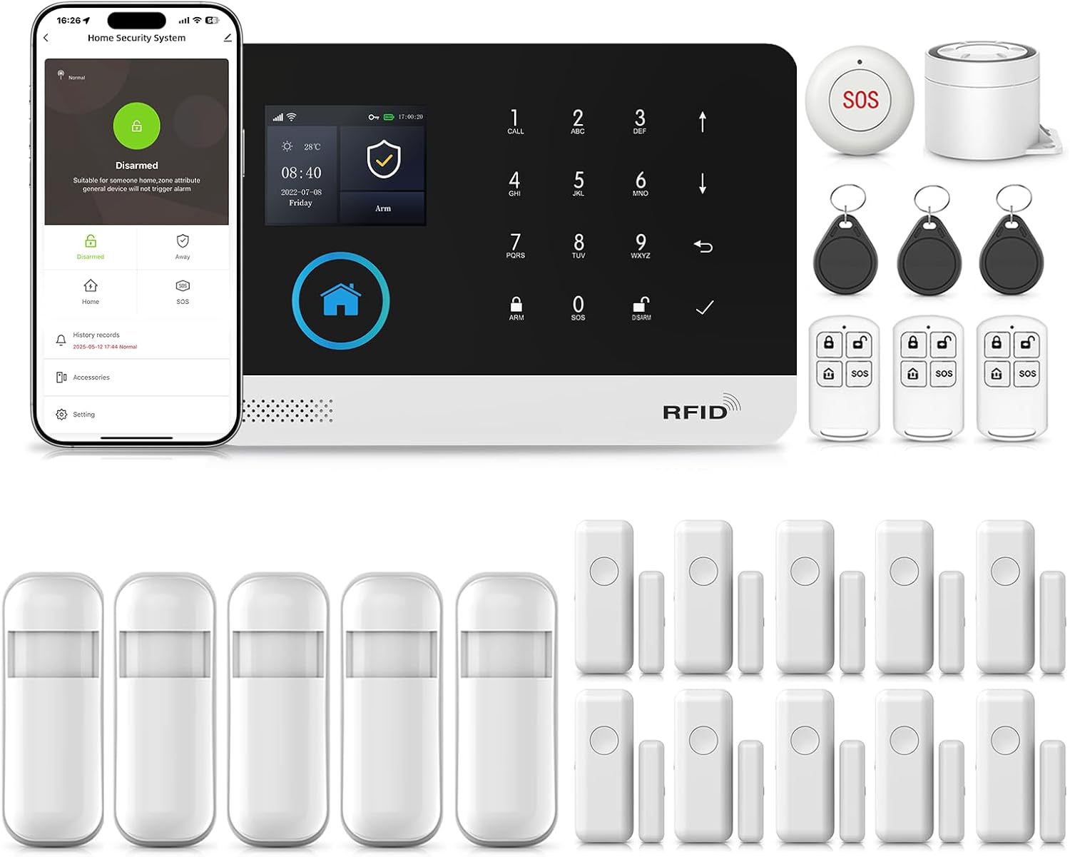 WiFi Wireless Alarm System for Home Security with 24 Piece Kit