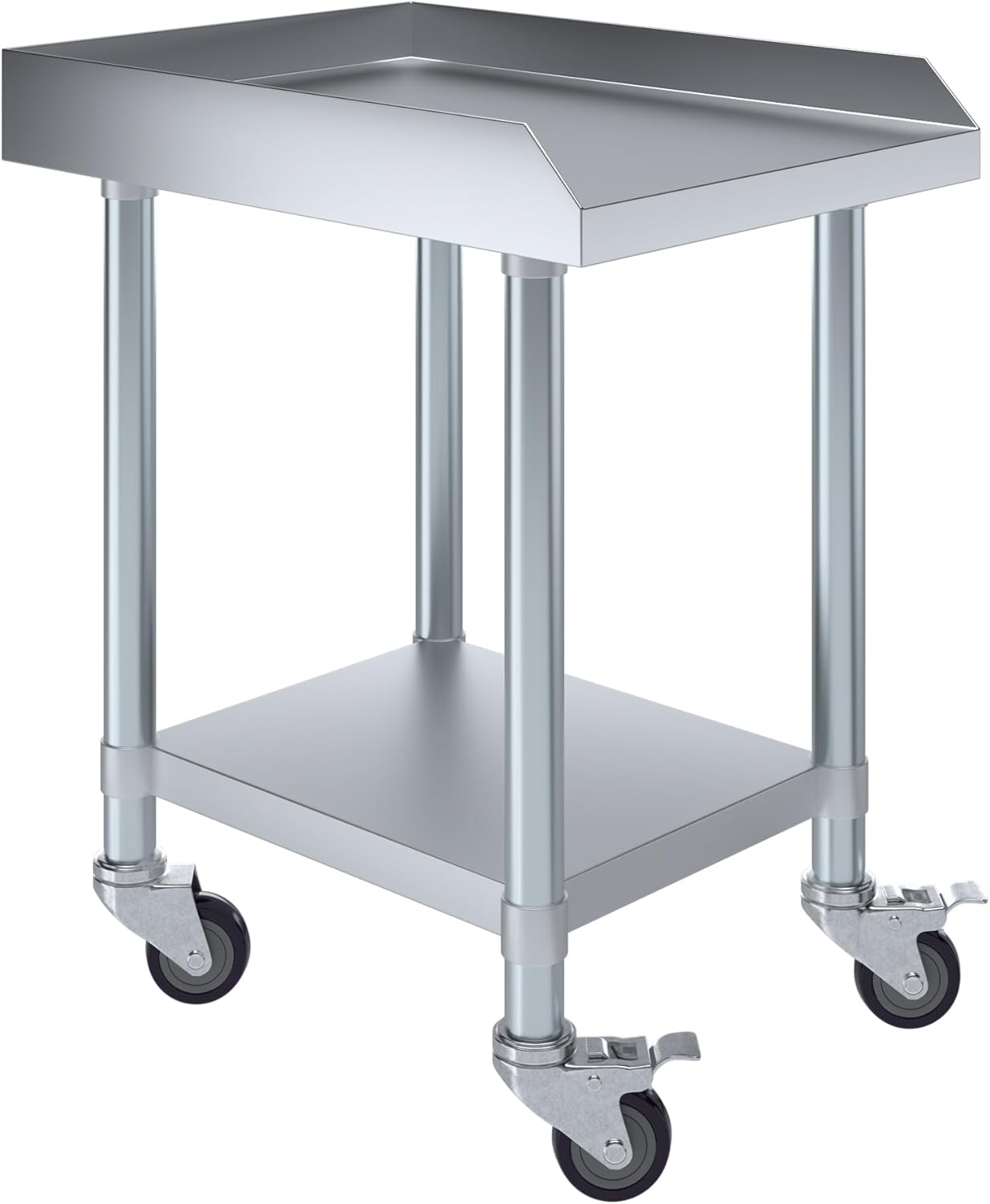 AmGood Stainless Steel Equipment Stand with Undershelf and Casters