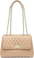 Quilted Crossbody Bag for Women - Medium Roomy Vegan Leather