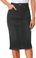 Allegra K Women's High Waist Casual Denim Skirt for Everyday Wear