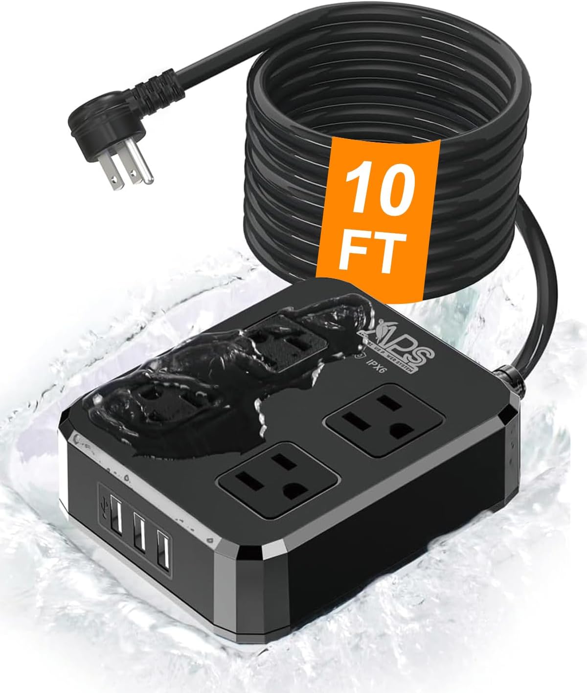 Outdoor Power Strip Weatherproof Surge Protector with USB Ports