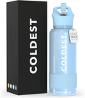 Coldest Insulated Water Bottle with Straw Lid 32 oz - Neptune Blue