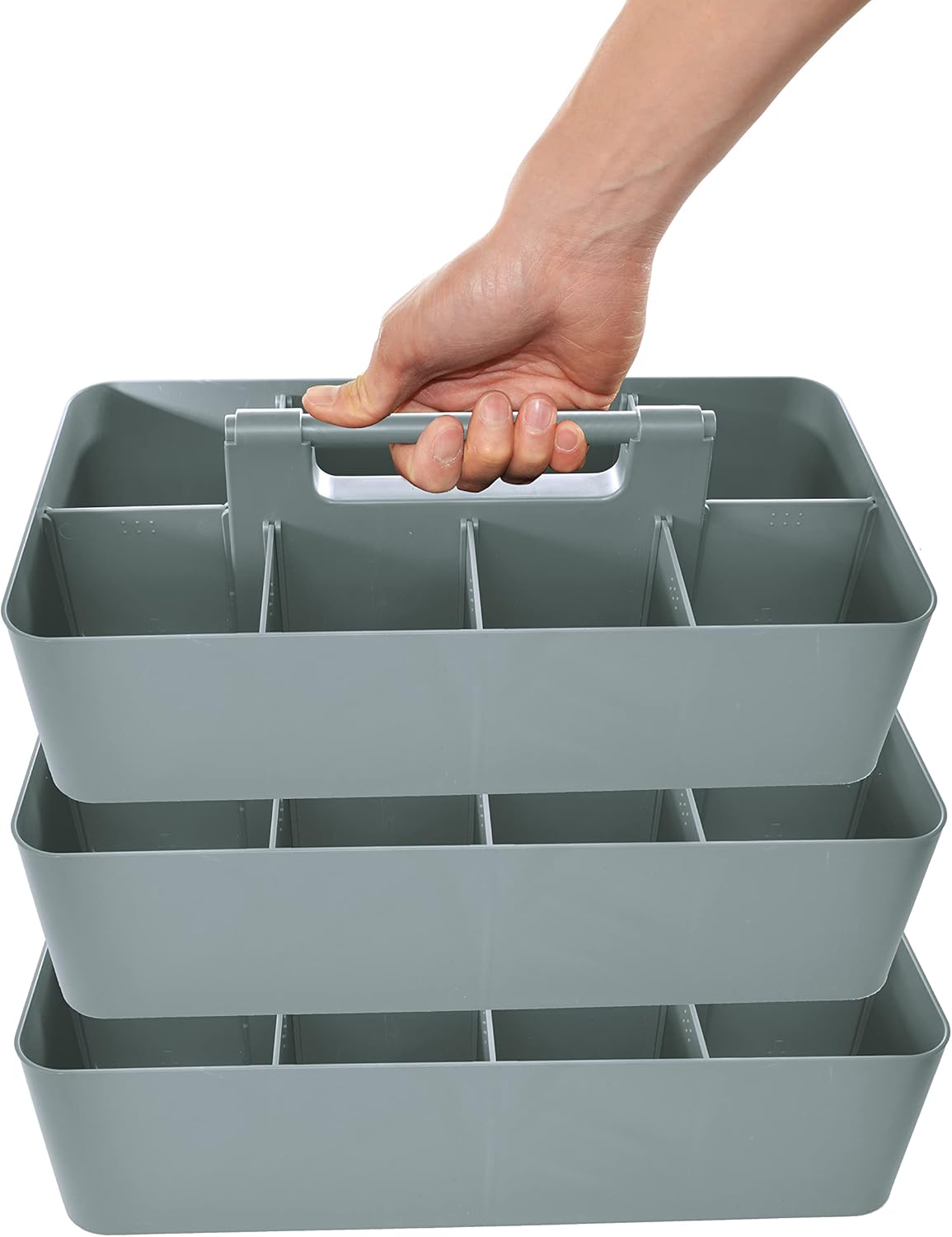 Large Portable Caddy with 8 Compartments for Organizing Supplies