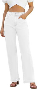 Womens High Waisted Straight Leg Jeans - Tummy Control Fit