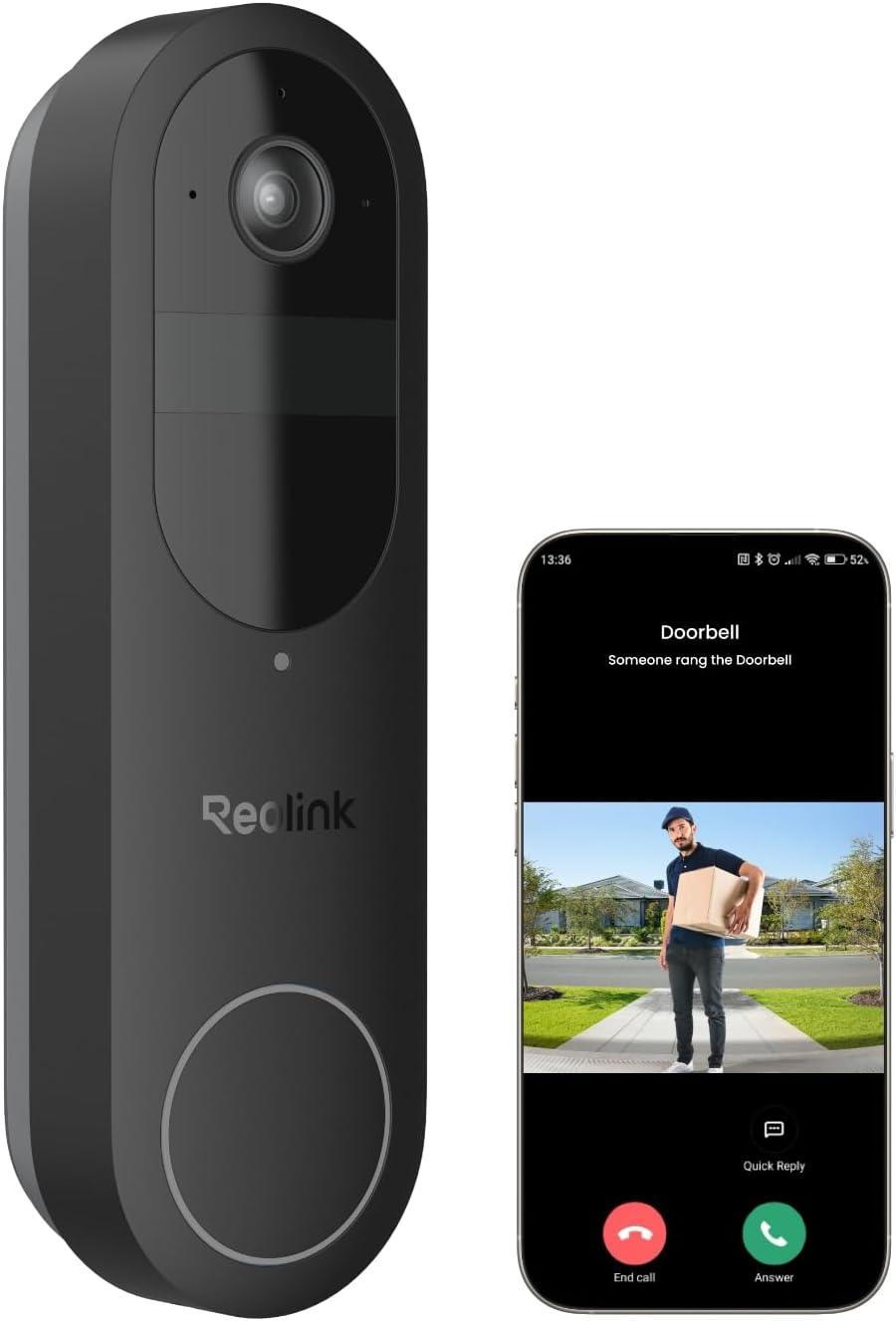 REOLINK Wireless 2K Battery Video Doorbell with Night Vision