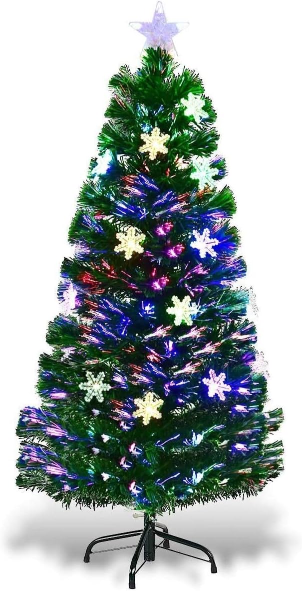 4FT Fiber Optic Artificial Christmas Tree for Festive Decor