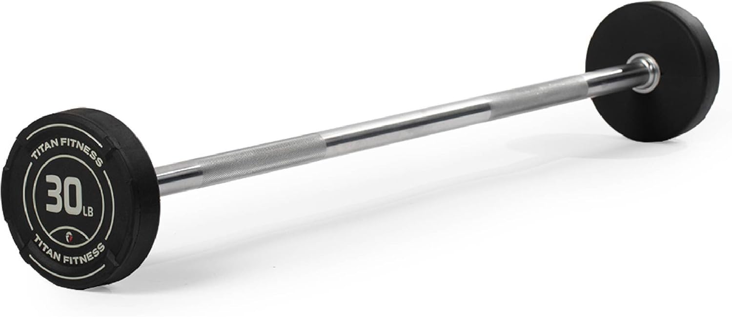 Rubber Curl Fixed Barbells for Strength Training & Weightlifting