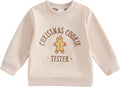 Toddler Baby Christmas Sweatshirt Letter Print Crewneck - Cozy Holiday