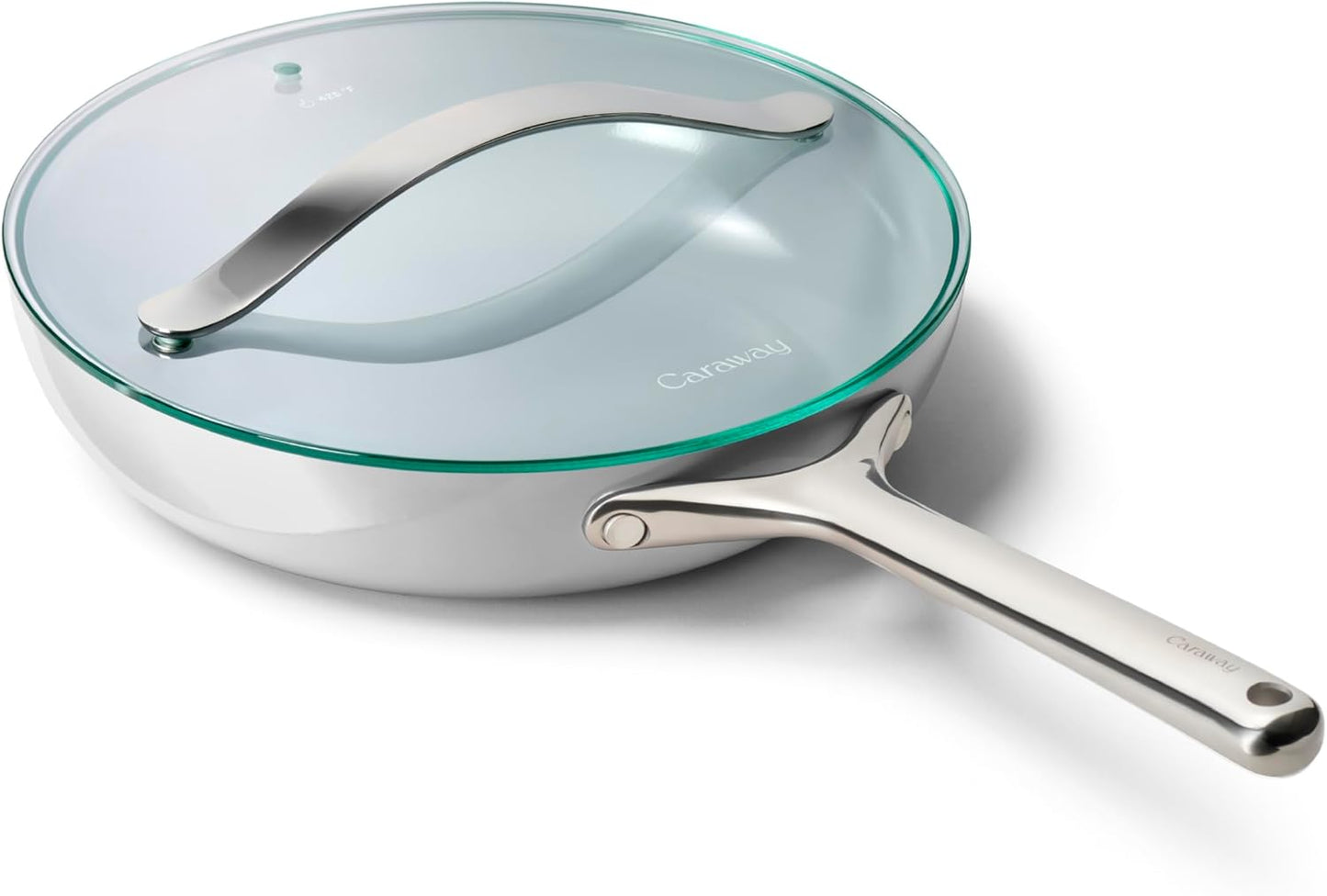 Caraway Nonstick Ceramic Frying Pan with Glass Lid for Easy Cooking