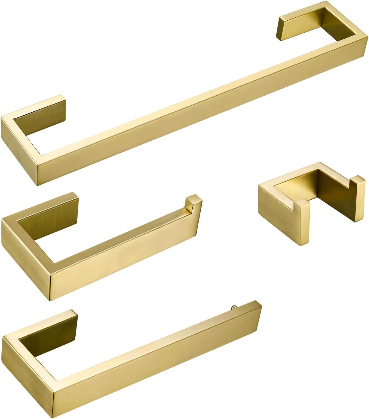 Brushed Gold Towel Bar Set - Heavy Duty Stainless Steel Rack