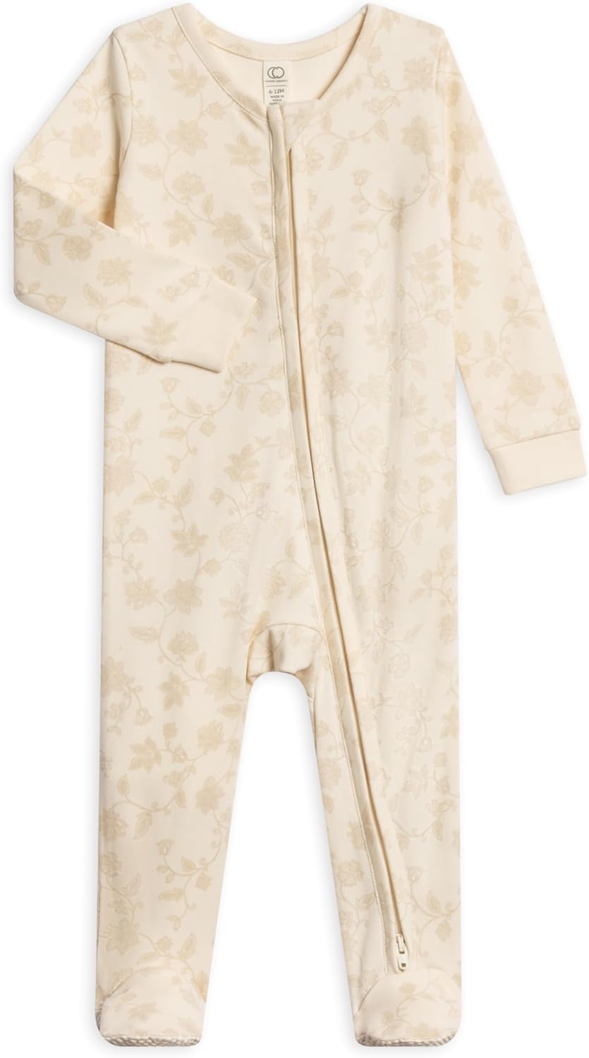 Organic Cotton Baby Zip-Up Footed Sleeper for Newborns