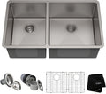 Standart Pro 33 in Undermount 60/40 Double Bowl Stainless Steel Sink