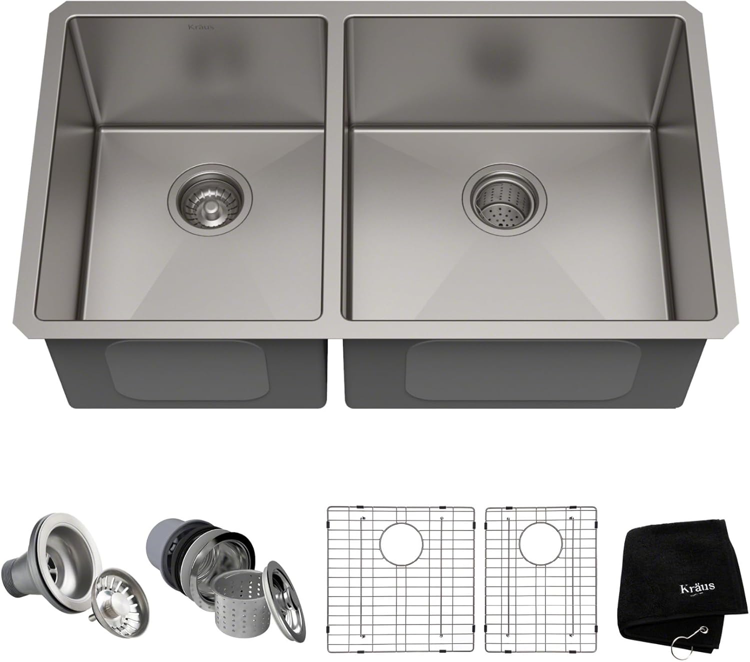KRAUS Standart Pro 33-inch Undermount Double Bowl Kitchen Sink
