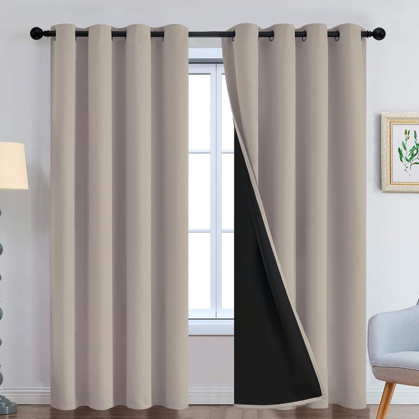 Yakamok 100% Blackout Curtains for Total Light Control and Style