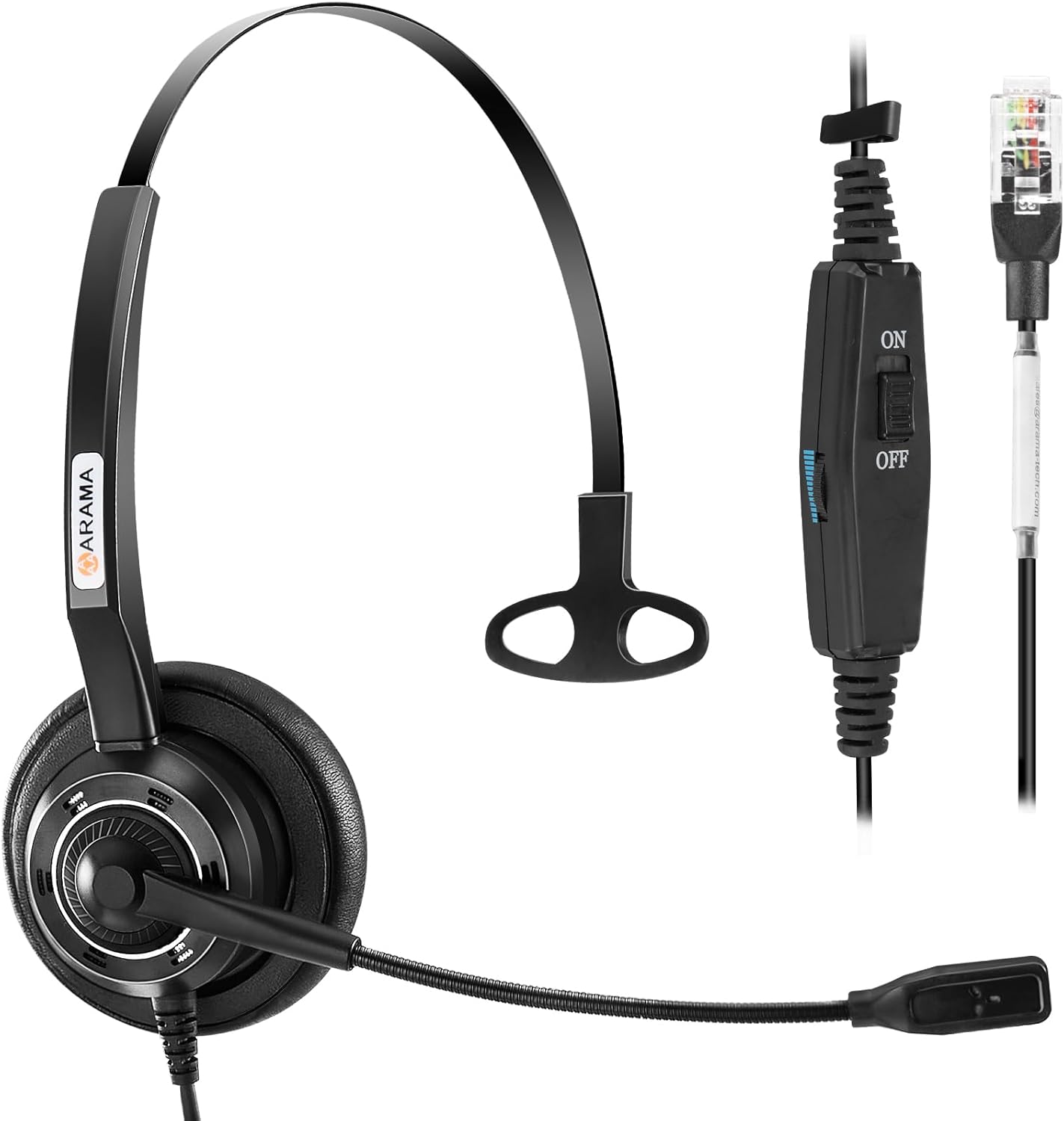 Phone Headset RJ9 with Microphone for Clear Calls and Comfort
