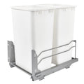 Double Pullout Trash Cans for Full Height Cabinets - Hidden 50 Quart