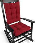 Red Rocking Chair Cushion Set with Back Pillow - Comfortable Indoor