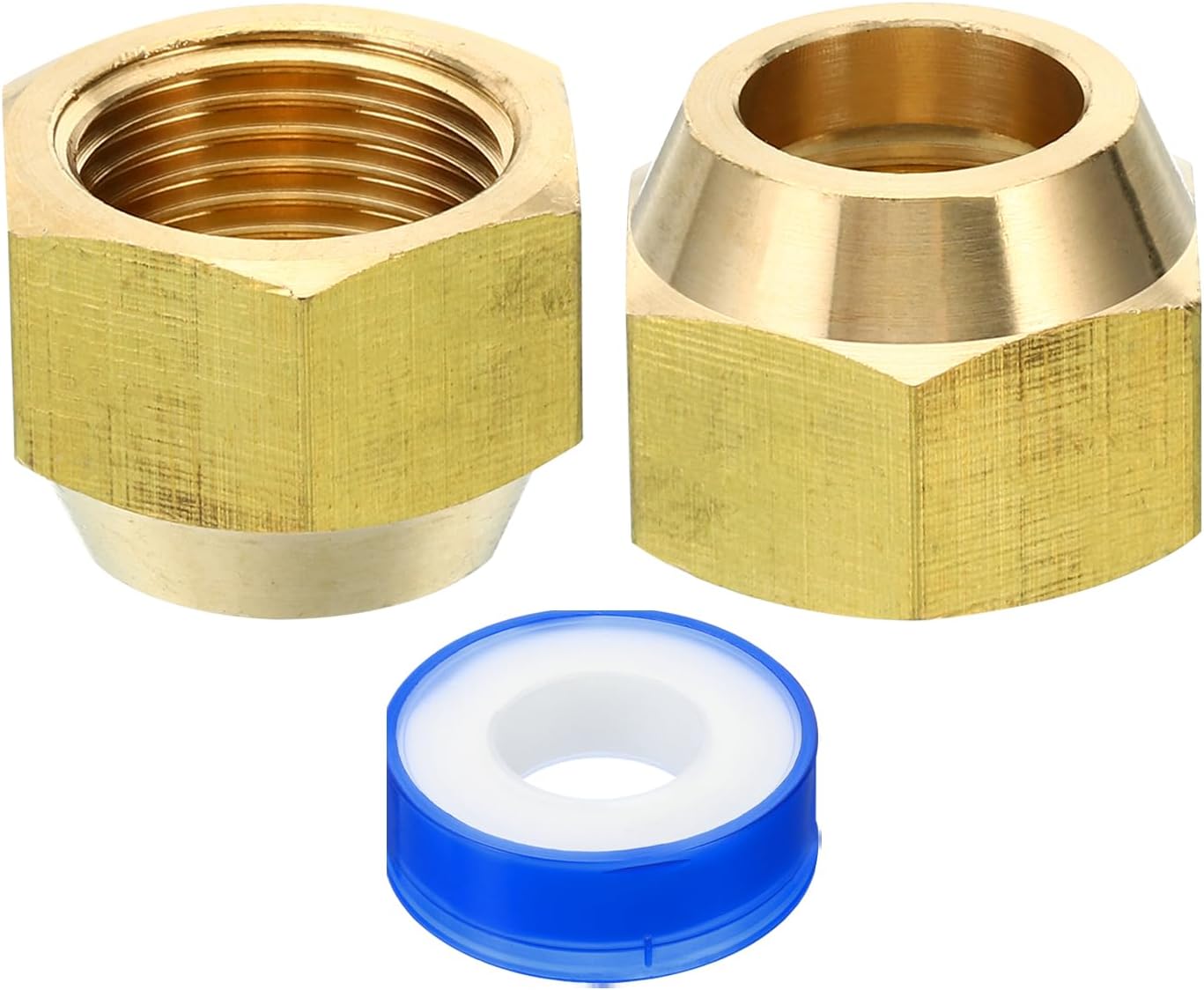 Premium 5/8 Brass Flare Nuts - SAE 45 Tube Fittings for Efficient Air/Gas Lines
