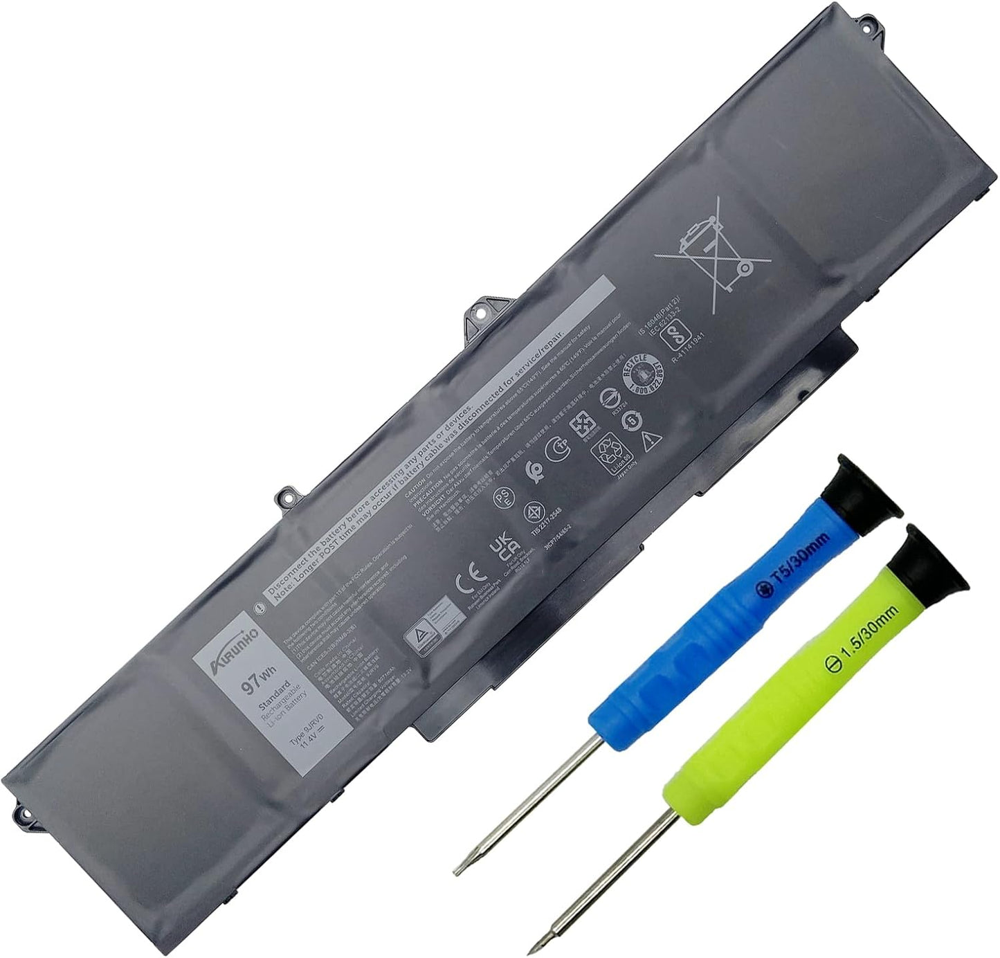 High-Capacity 97Wh Dell Laptop Battery Replacement - Extended Power Boost!