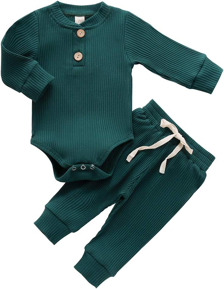 Cozy Ribbed Knit Romper Set for Newborns