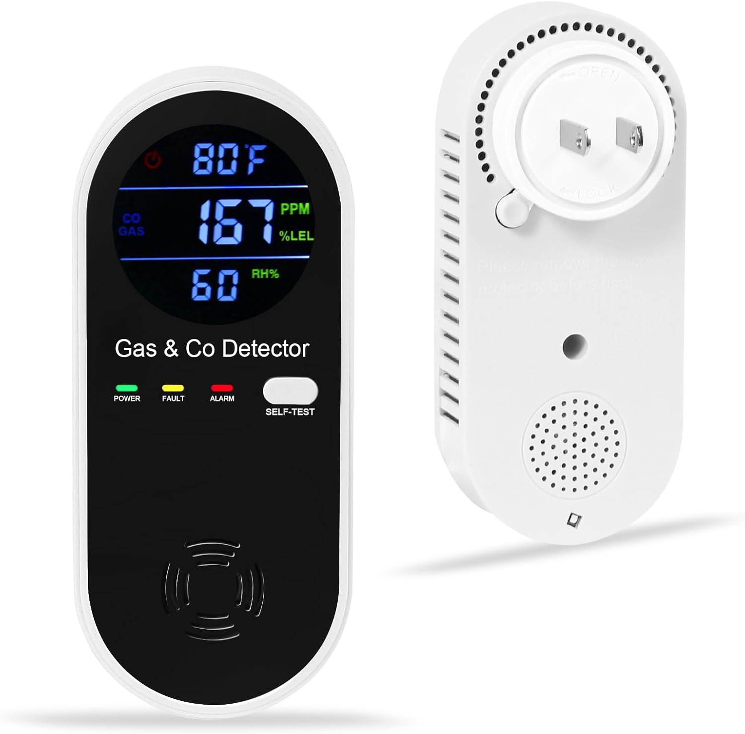 Combination Natural Gas and Carbon Monoxide Detector for Home