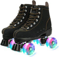 XUDREZ Cowhide Roller Skates High-Top Double-Row Design - Adjustable