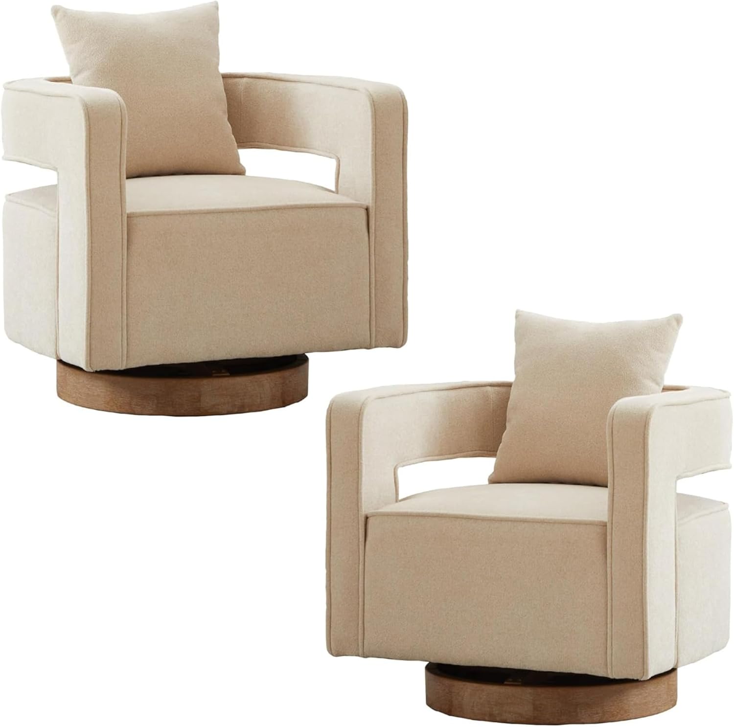 Modern Swivel Barrel Chairs x2 - 360 Comfort!