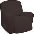 Oversized Recliner Slipcover - Stretchy Jacquard Protector (Chocolate)